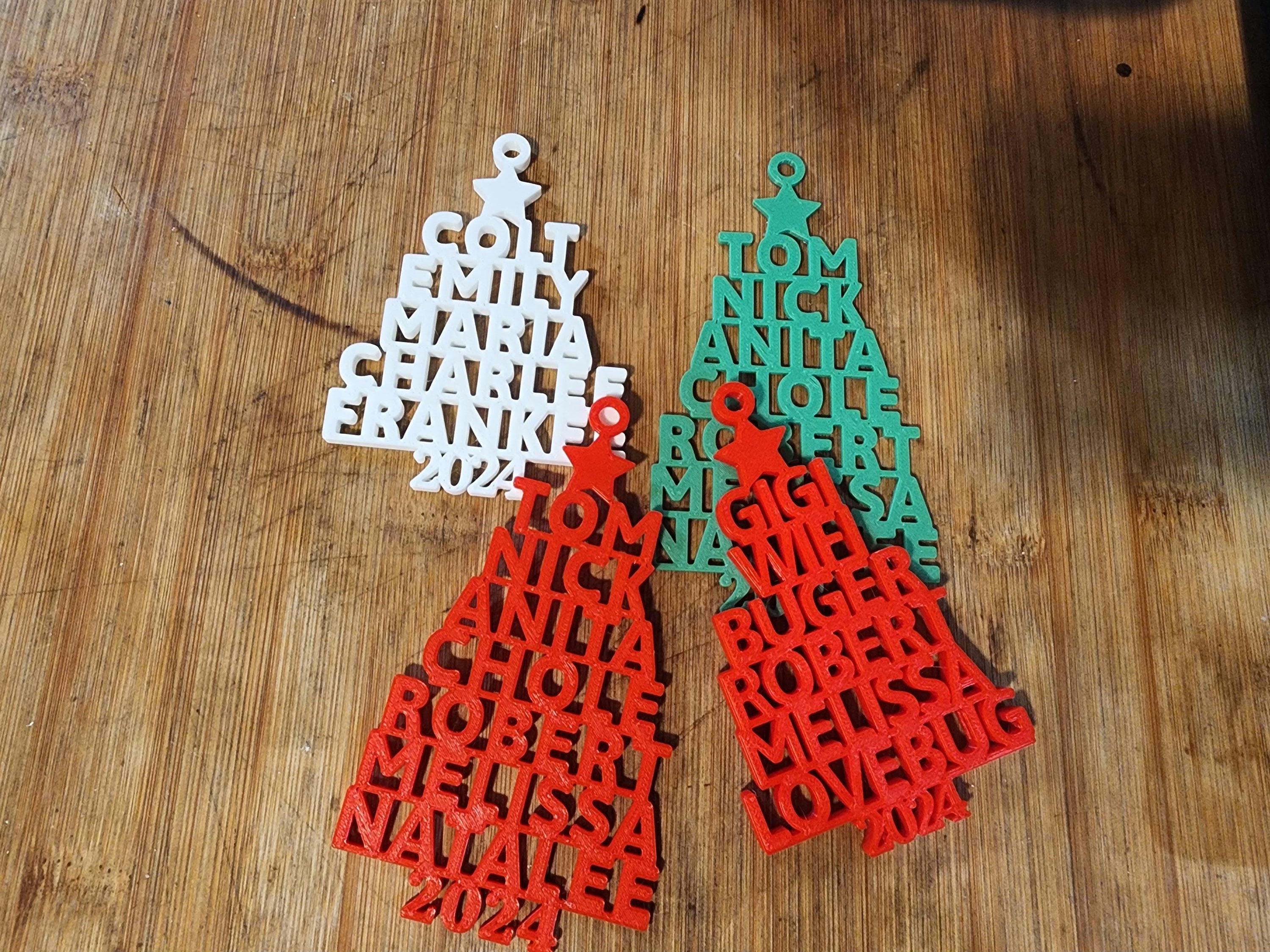 Family Name Christmas Ornament - Personalized Ornament - Christmas Tree Ornament - Lots Of Colors