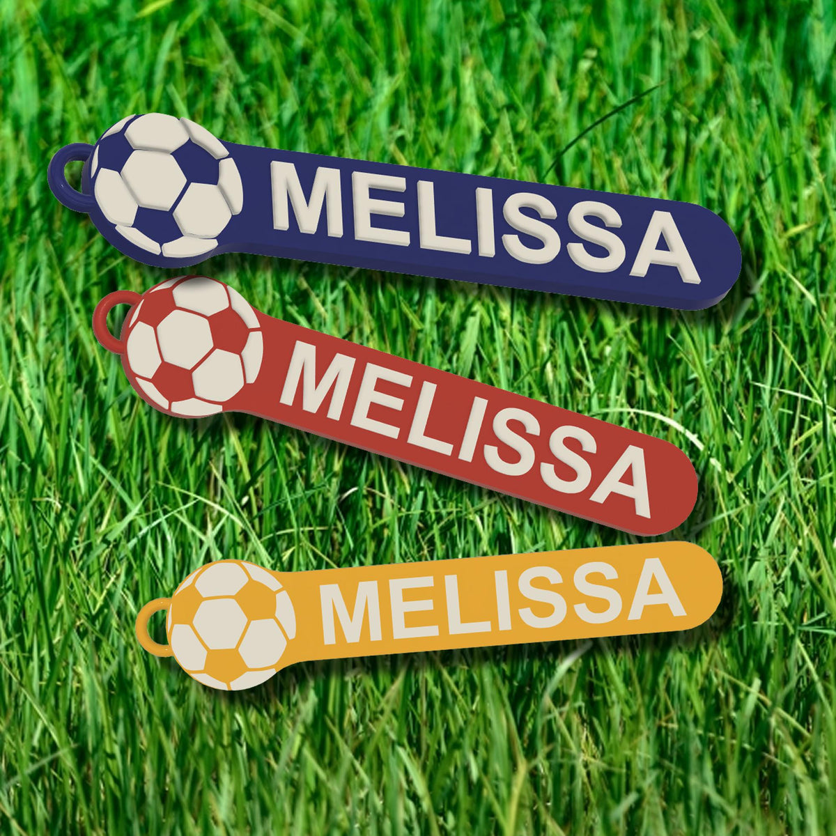 Personalized Soccer Keychain | Bag Tag | Sports Keychain | Pick Background Color