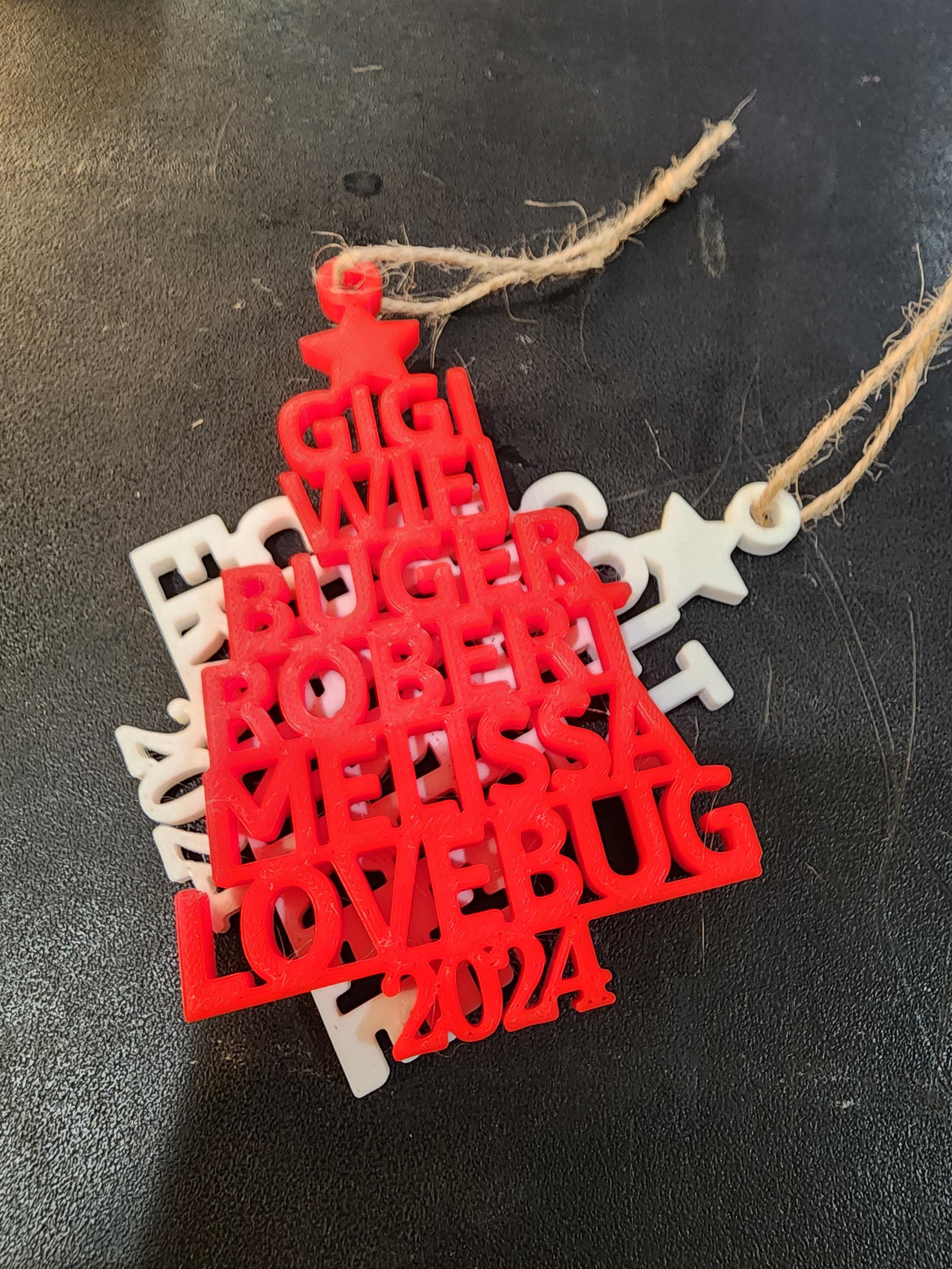 2025 - Family Name Christmas Ornament - Personalized Ornament - Christmas Tree Ornament - Lots Of Colors