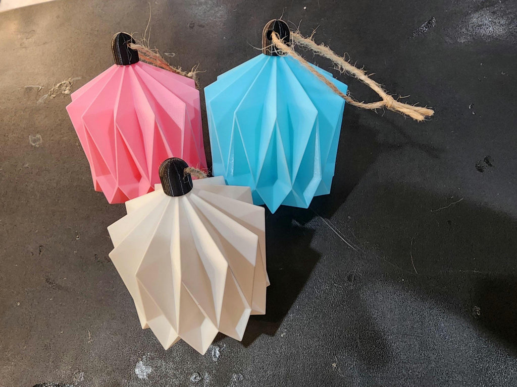 Modern Origami Minimalist Christmas Ornament 3D Printed Sturdy & Light Weight | Scandinavian paper Christmas ornaments