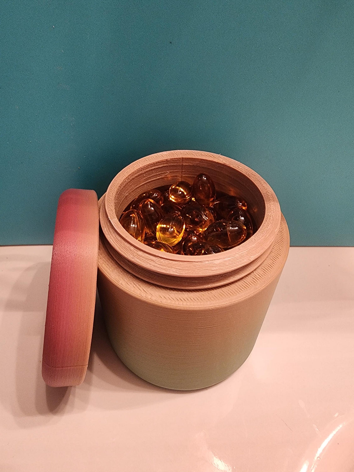 Strange jar for herbs, pills, vitamins, traveling, organizing, screw top, Multiple colors available