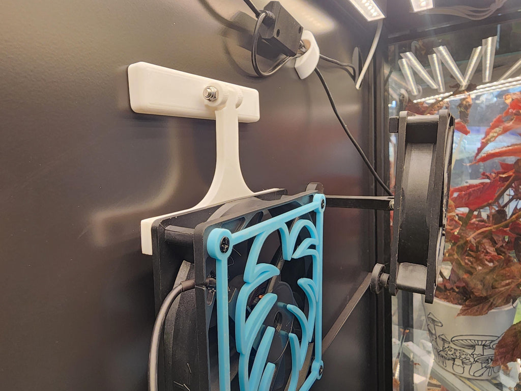 Low Profile 120mm / 80mm Adjustable Magnetic Fan Mount Cabinet Greenhouse magnetic mount w/ 3d printed wrench