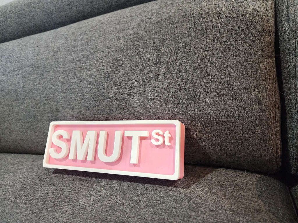 Personalized Library Street Sign: 3D Printed Bookshelf Decor