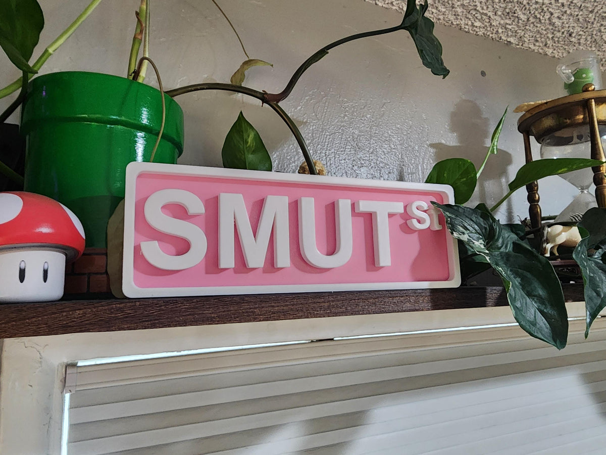 Personalized Library Street Sign: 3D Printed Bookshelf Decor