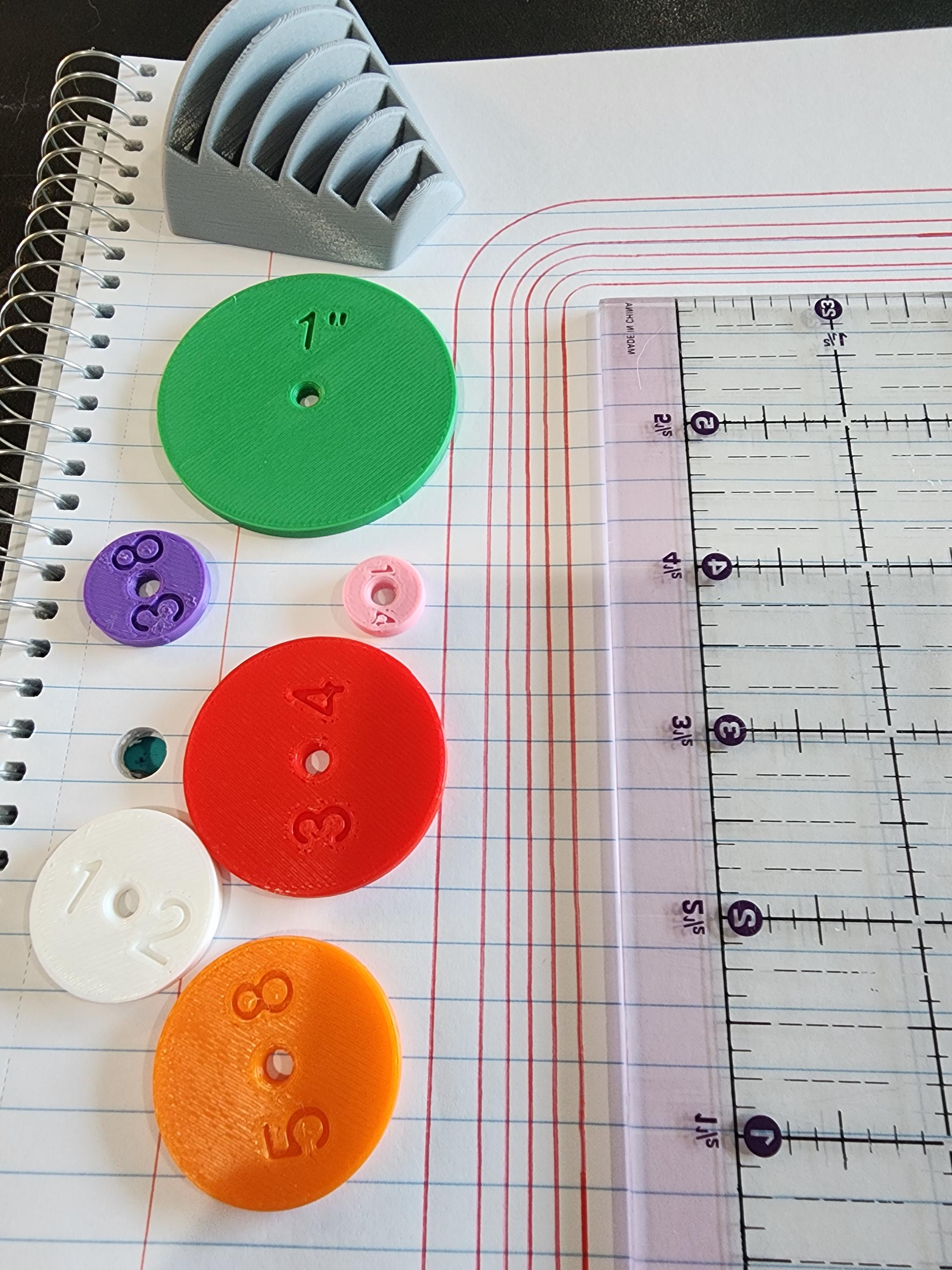 Seam Allowance Wheel Set: 3D Printed Sewing & Quilting Tool (6 Sizes)