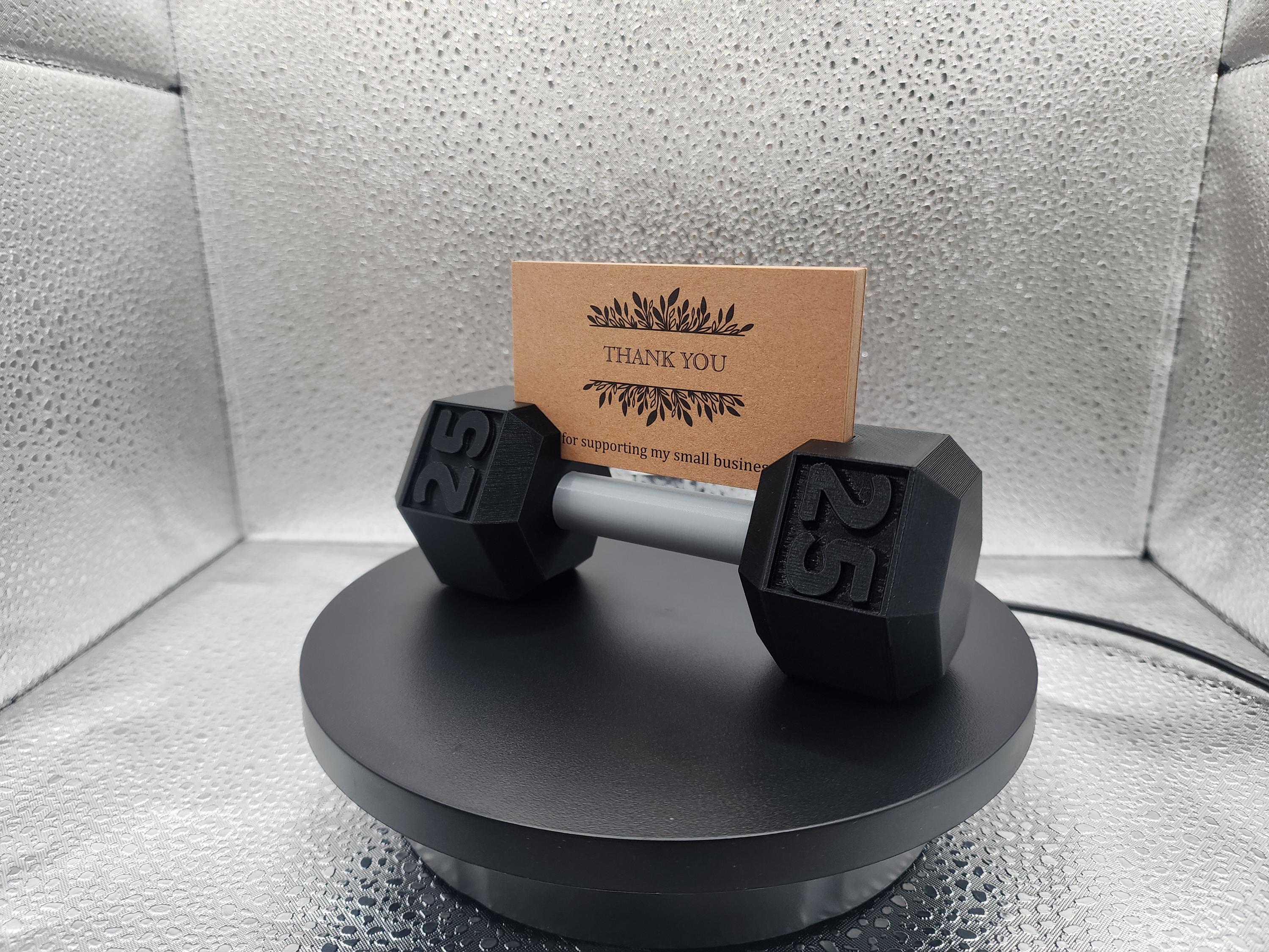 Dumbbell Business Card Holder: 3D Printed Gym Decor