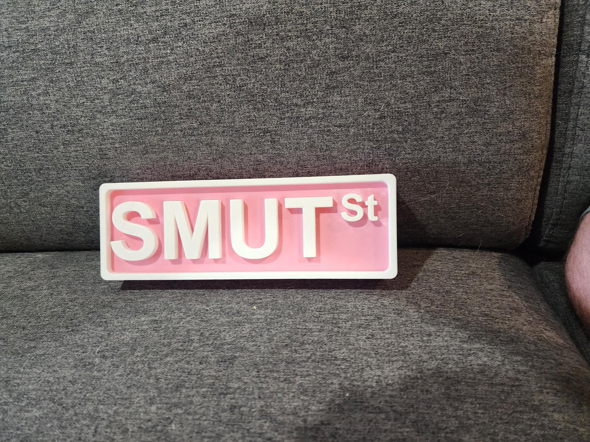 Personalized Library Street Sign: 3D Printed Bookshelf Decor