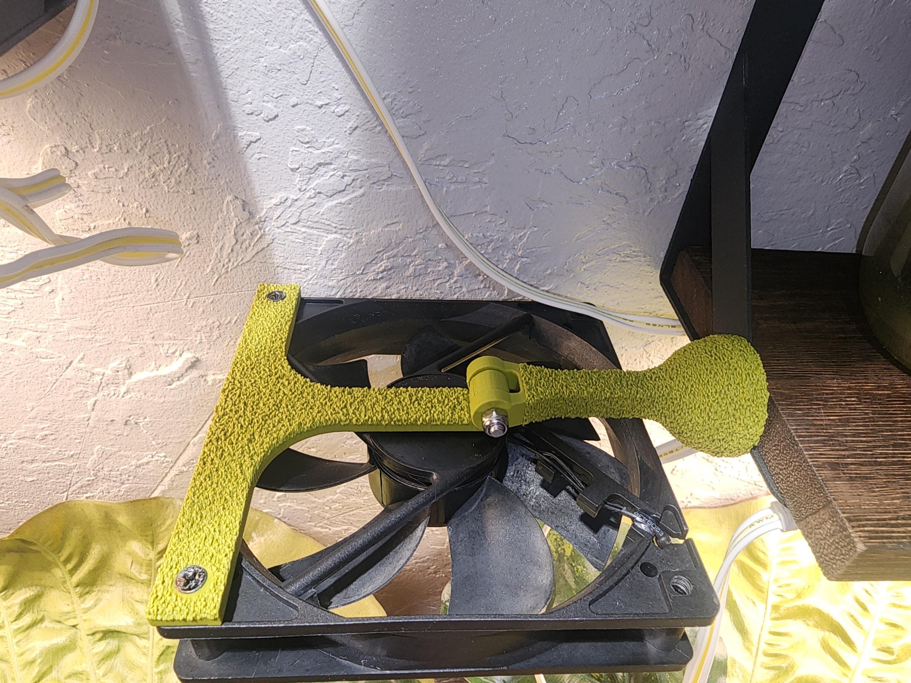 Moss Textured Olive Green 120mm / 80mm Adjustable Magnetic Fan Mount Cabinet Greenhouse magnetic mount w/ 3d printed wrench