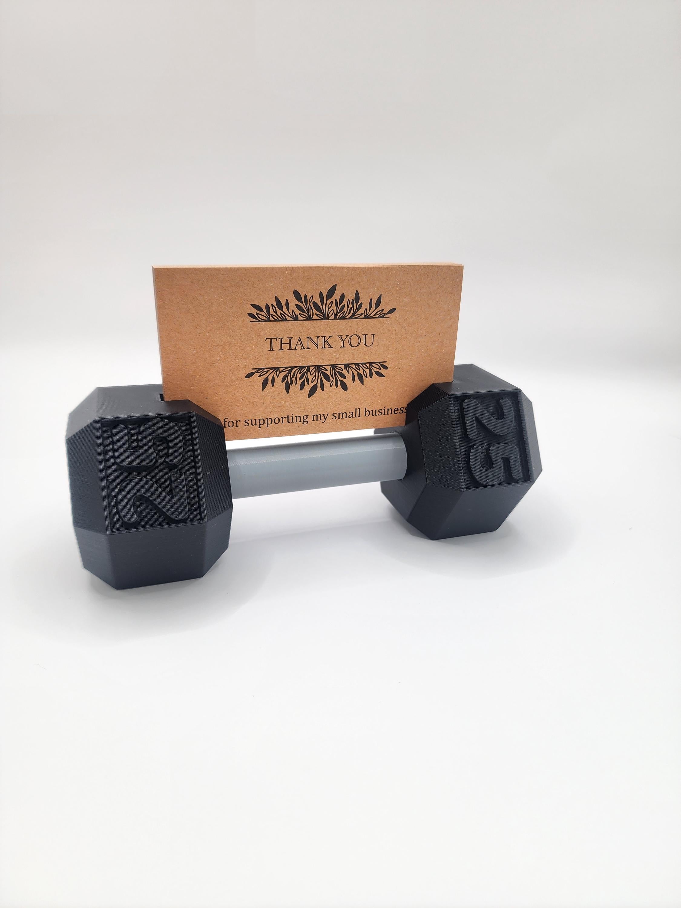 Dumbbell Business Card Holder: 3D Printed Gym Decor
