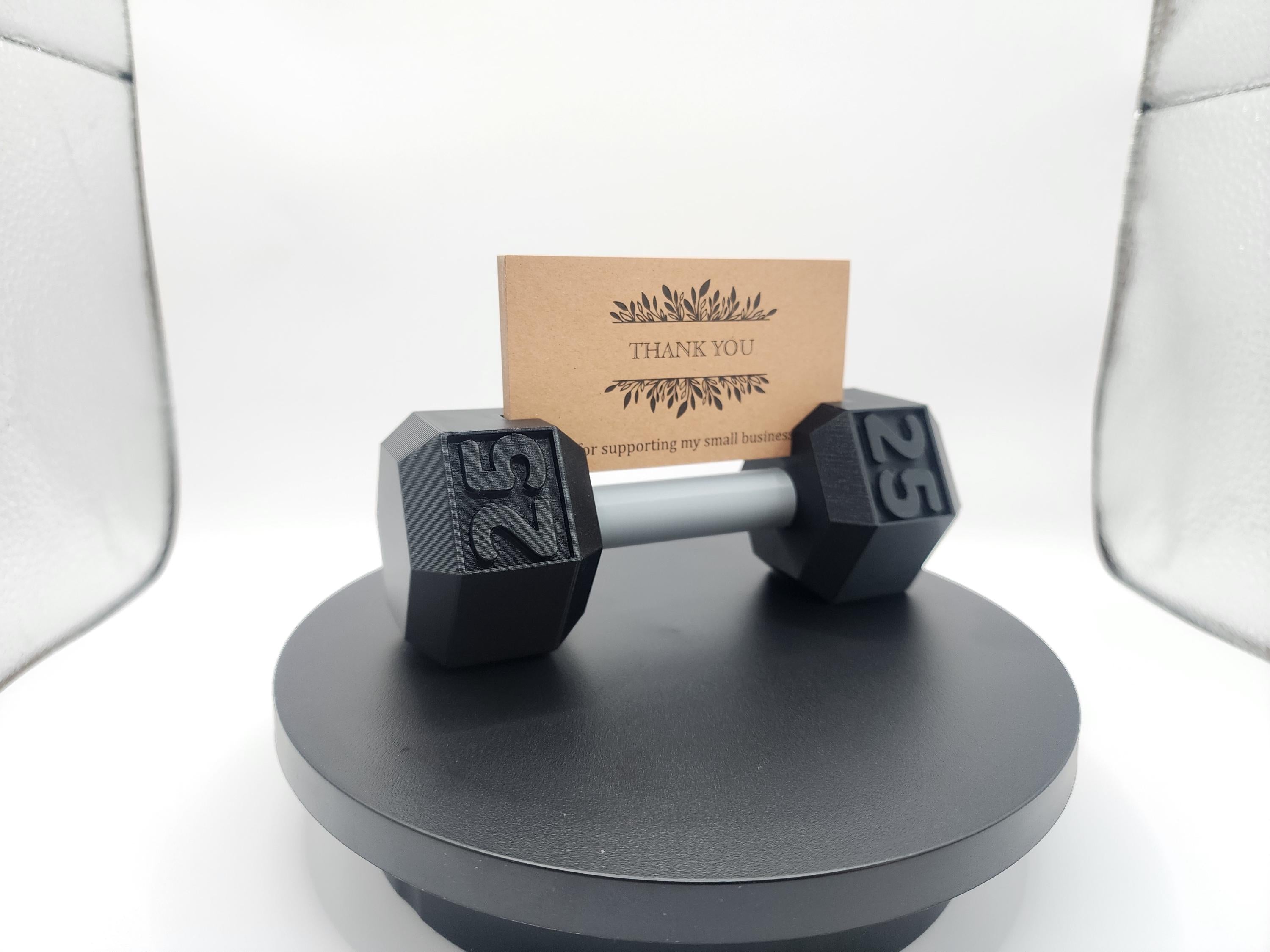 Dumbbell Business Card Holder: 3D Printed Gym Decor