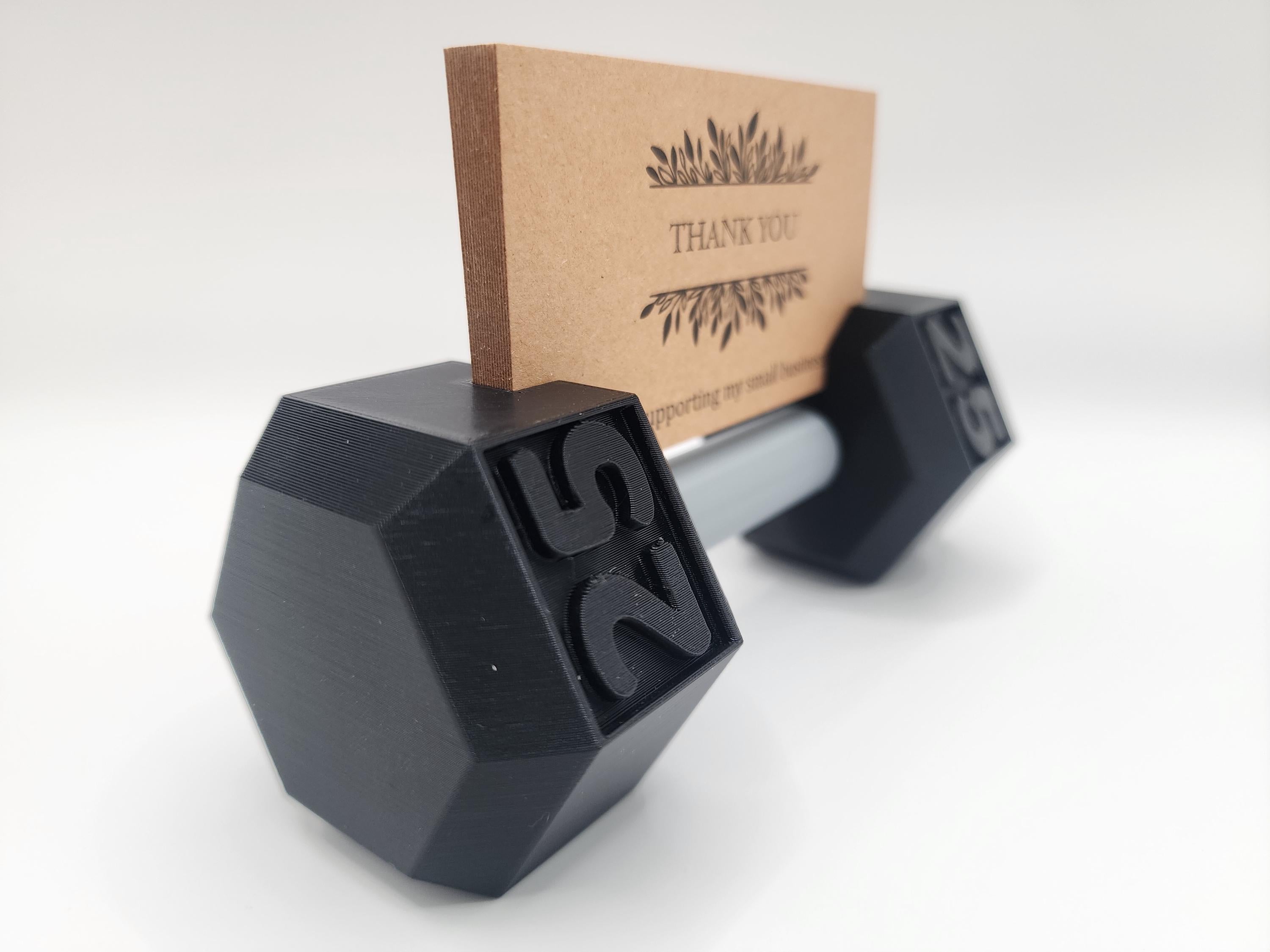 Dumbbell Business Card Holder: 3D Printed Gym Decor