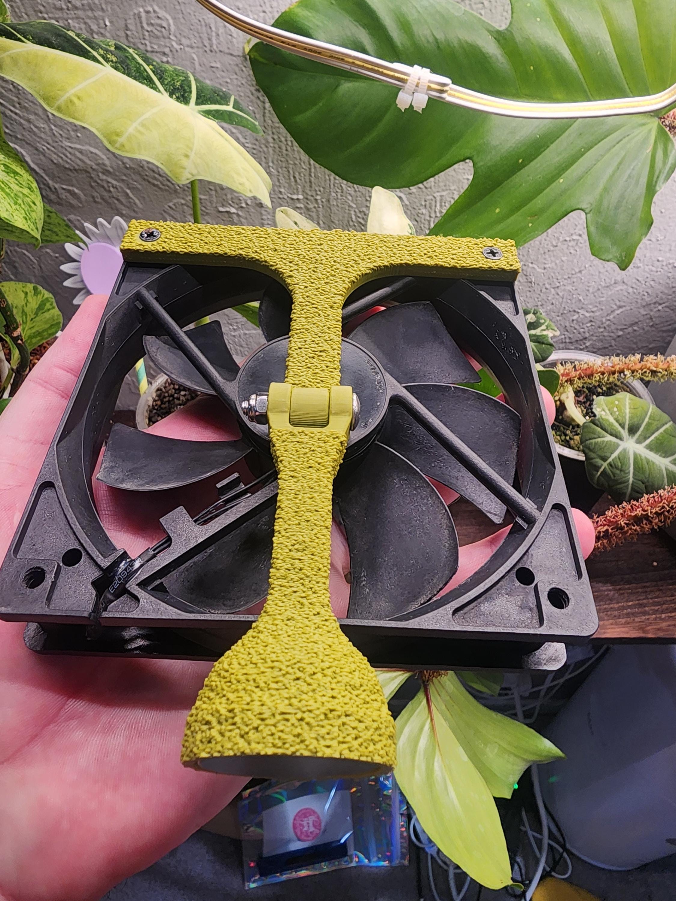 Moss Textured Olive Green 120mm / 80mm Adjustable Magnetic Fan Mount Cabinet Greenhouse magnetic mount w/ 3d printed wrench
