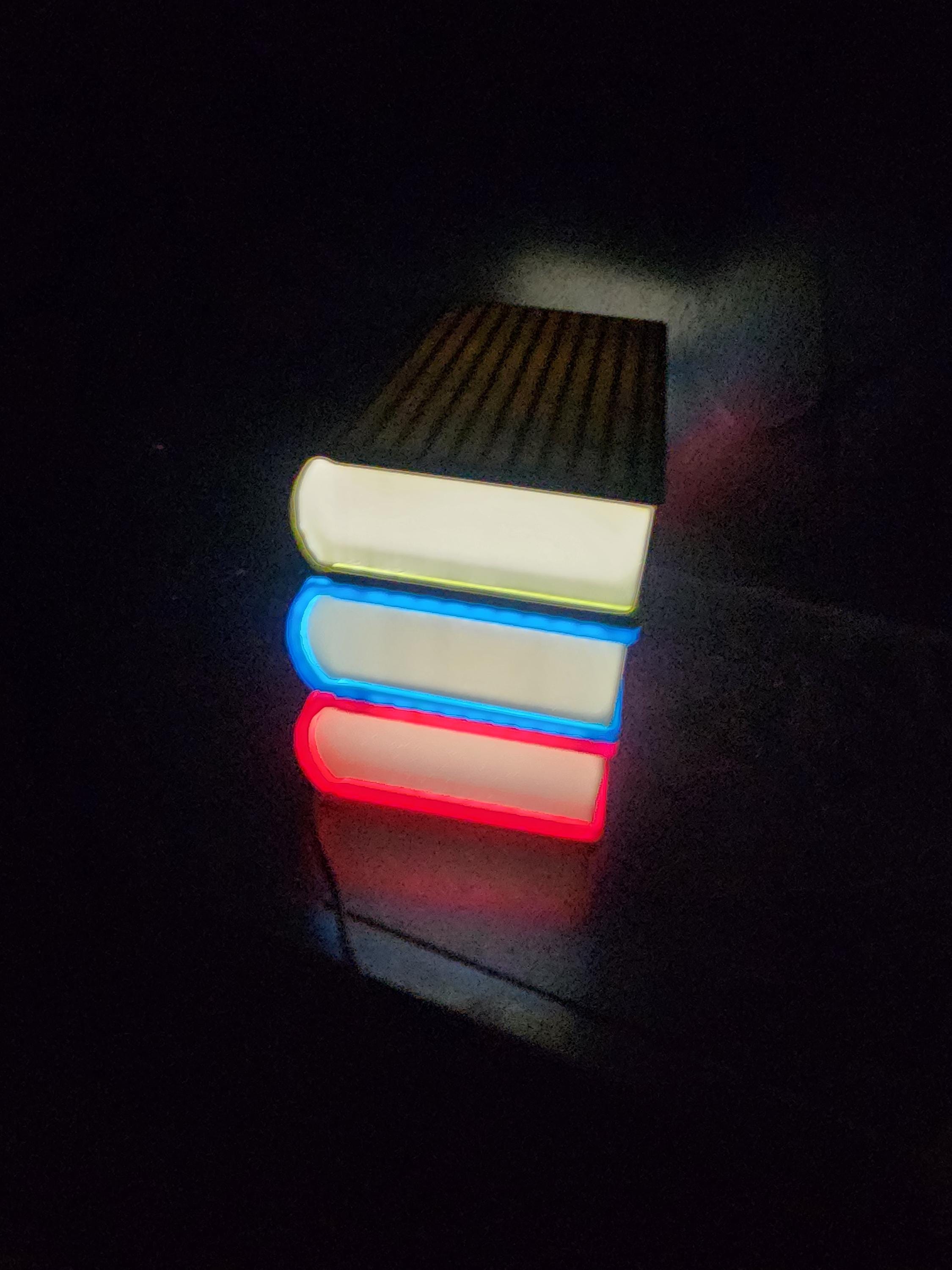 Custom Book Stack Night Light: 3D Printed LED Ambient Lamp