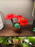 3D Printed Building Block Flowers: Custom Color Bouquet with Magnetic Pot