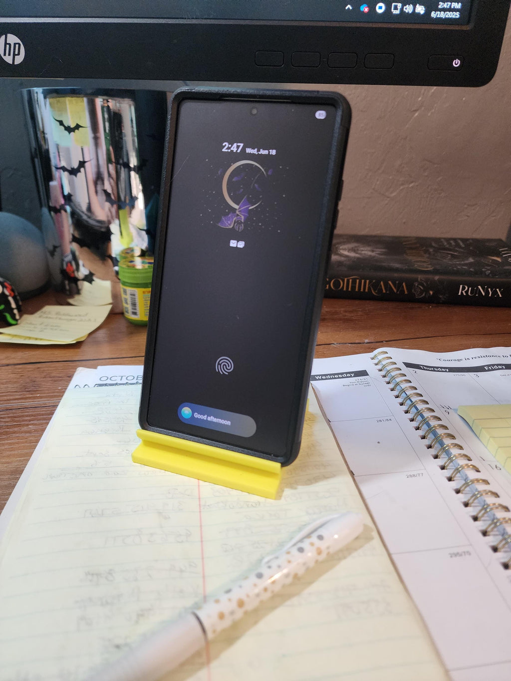 Sticky Note Stand & Phone Holder | Cute Desk Accessory | Dual Position