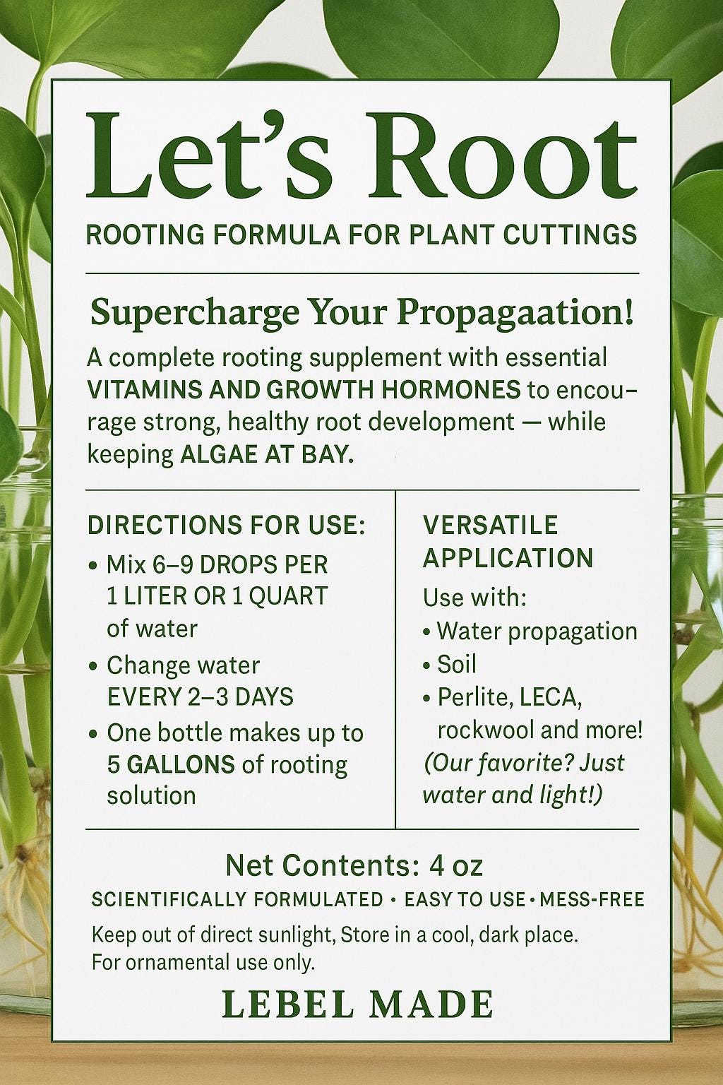 Plant Cutting Rooting Formula: Tropical Propagation Supplement, 4 oz