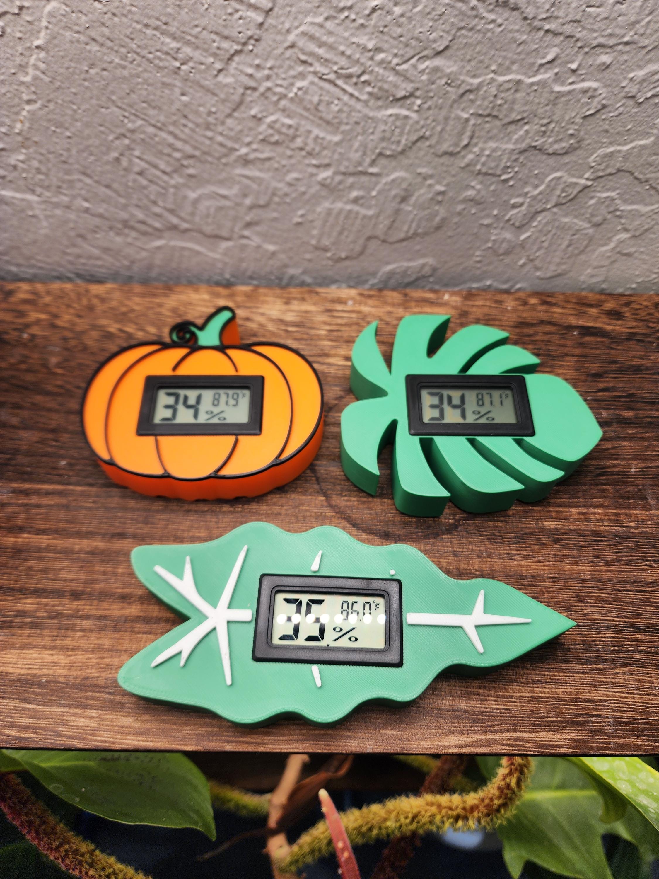 Leaf-Shaped Monstera Alocasia hygrometer Ideal Accessory for IKEA Rudsta, Milsbo, and Greenhouse Cabinets Now holiday themes