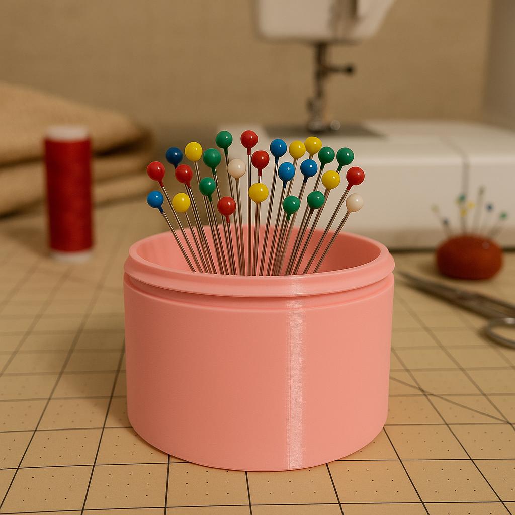 Magnetic Pen Cup with Screw-On Lid – 3D Printed Desk Organizer for Sewing, Crafting & Office | Secure Pen Holder with Built-In Magnet