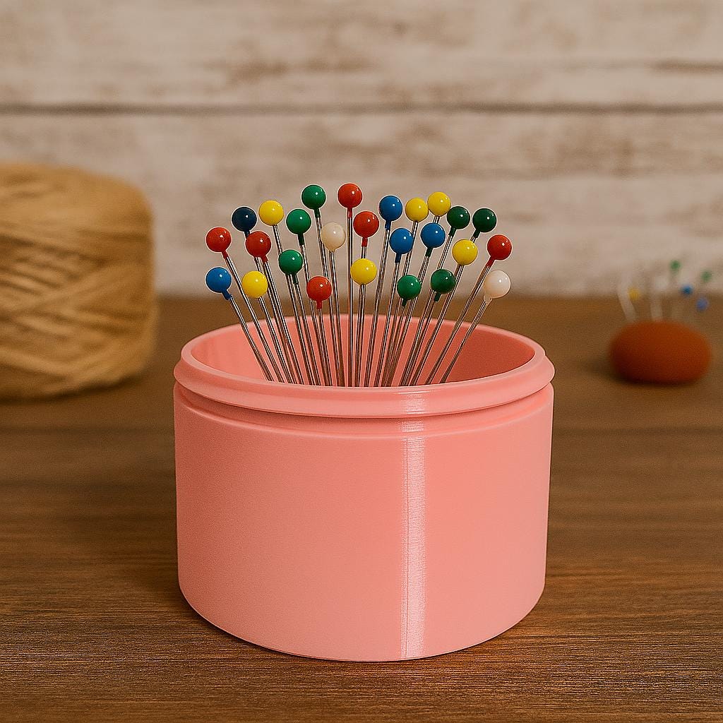 Magnetic Pen Cup with Screw-On Lid – 3D Printed Desk Organizer for Sewing, Crafting & Office | Secure Pen Holder with Built-In Magnet