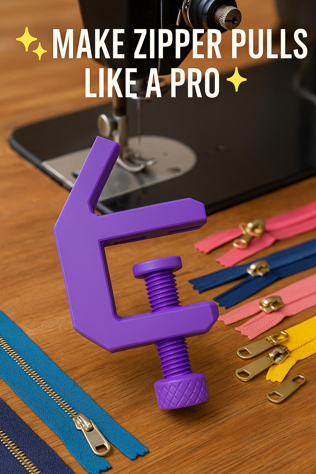 Zipper Pull Jig – Sewing Third Hand Tool for Attaching Zipper Pulls DIY Zipper Installation Aid – Sewing Room Gadget for Crafters & Quilters