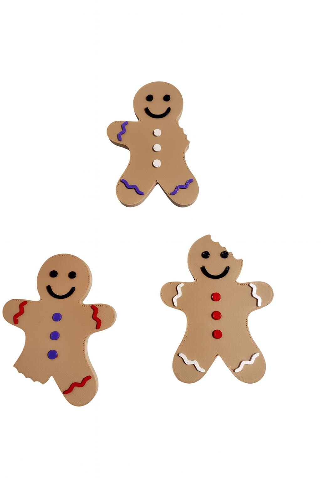 Gingerbread Cookie Christmas Magnets | Festive Kitchen Decor | Set of 3 Cute Styles | Holiday Nostalgia | Charming Christmas Decoration