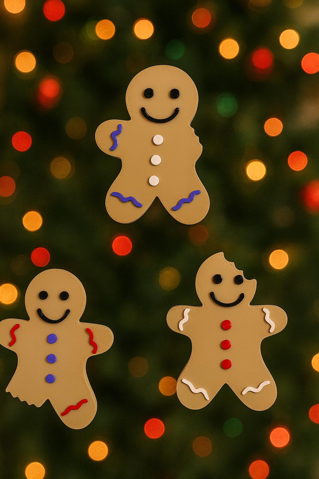 Gingerbread Cookie Christmas Magnets | Festive Kitchen Decor | Set of 3 Cute Styles | Holiday Nostalgia | Charming Christmas Decoration