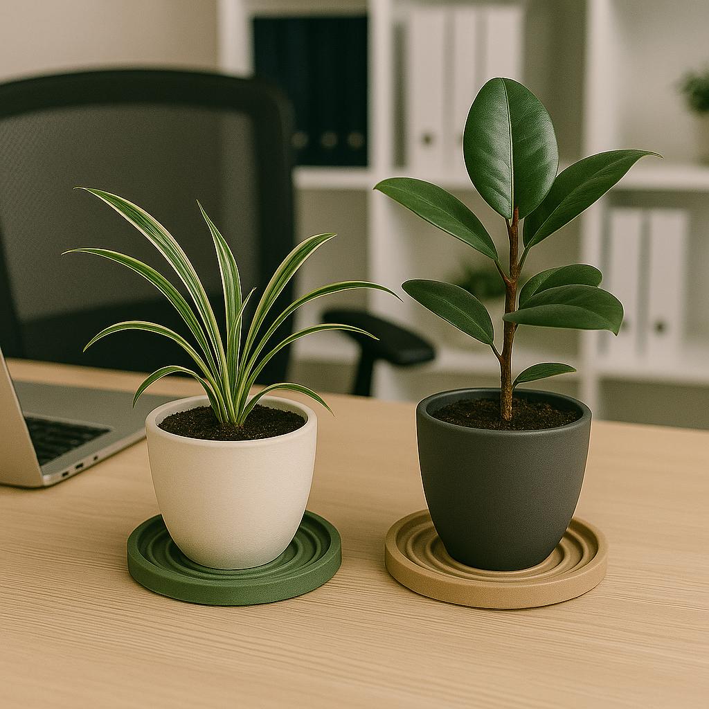 Spiral Plant Tray | Humidity Tray & Drainage Saucer | Modern Plant Plate for Indoor Pots