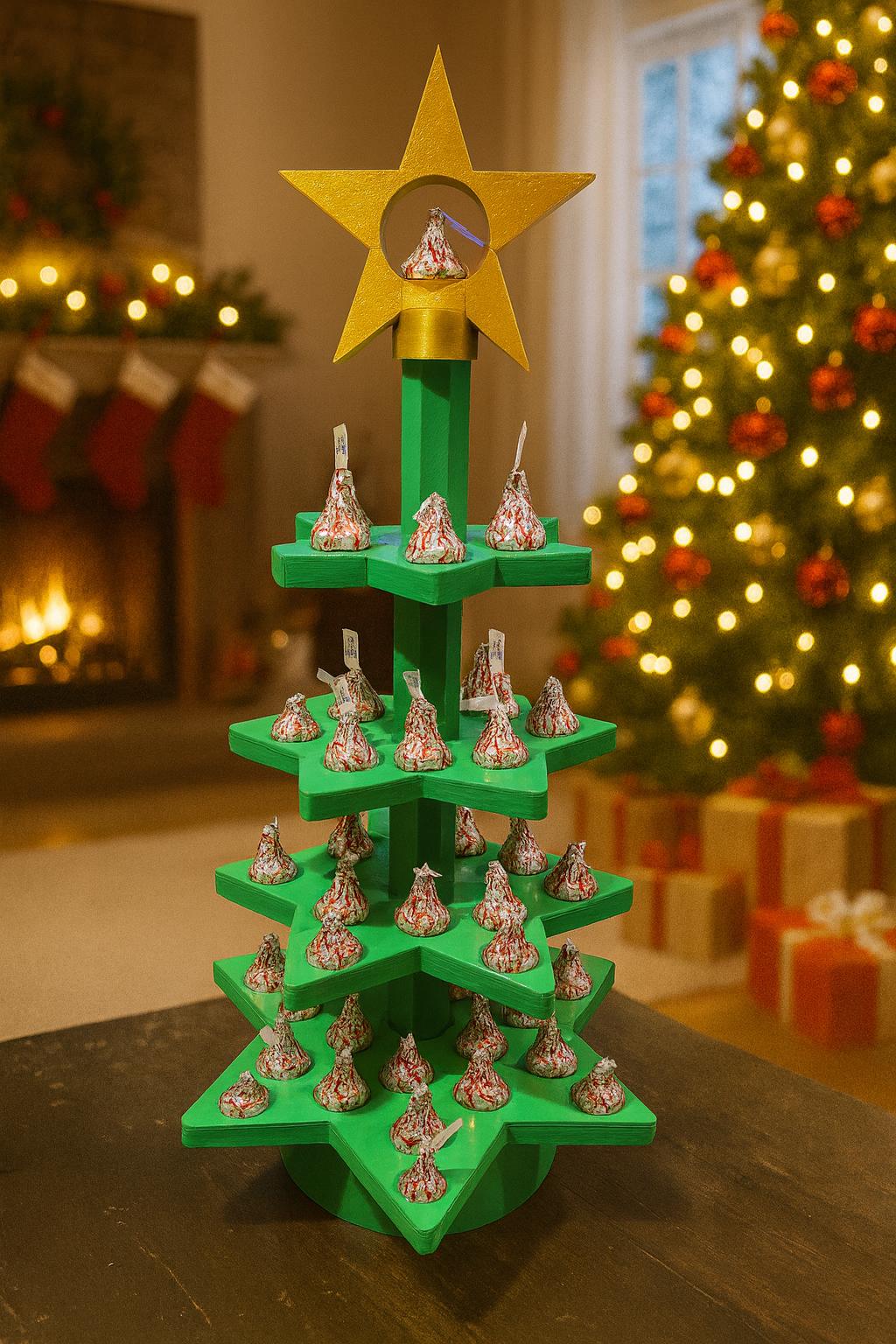 Hershey Kiss Christmas Tree Display – Hold 54 Kisses Collapsible Stand