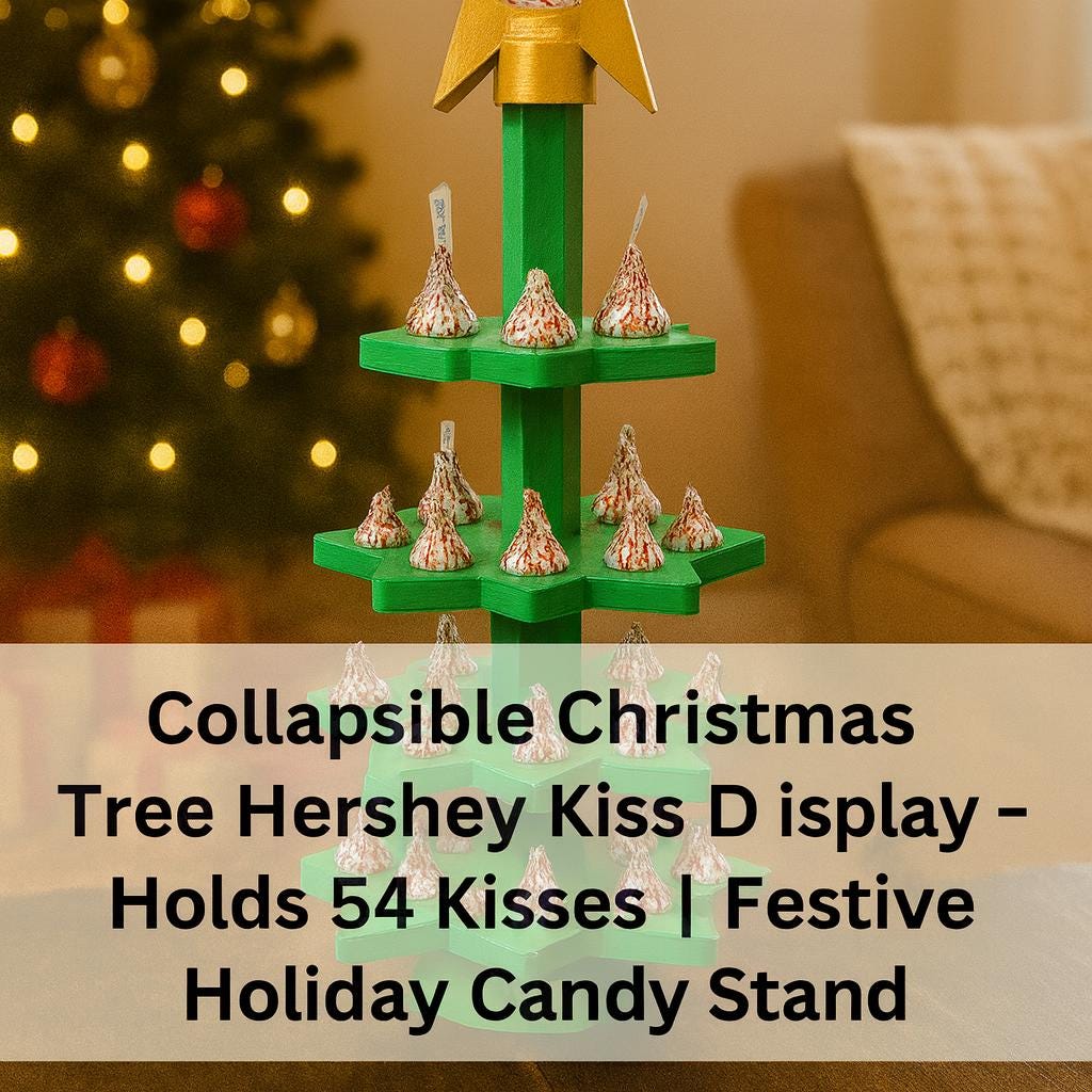 Hershey Kiss Christmas Tree Display – Hold 54 Kisses Collapsible Stand