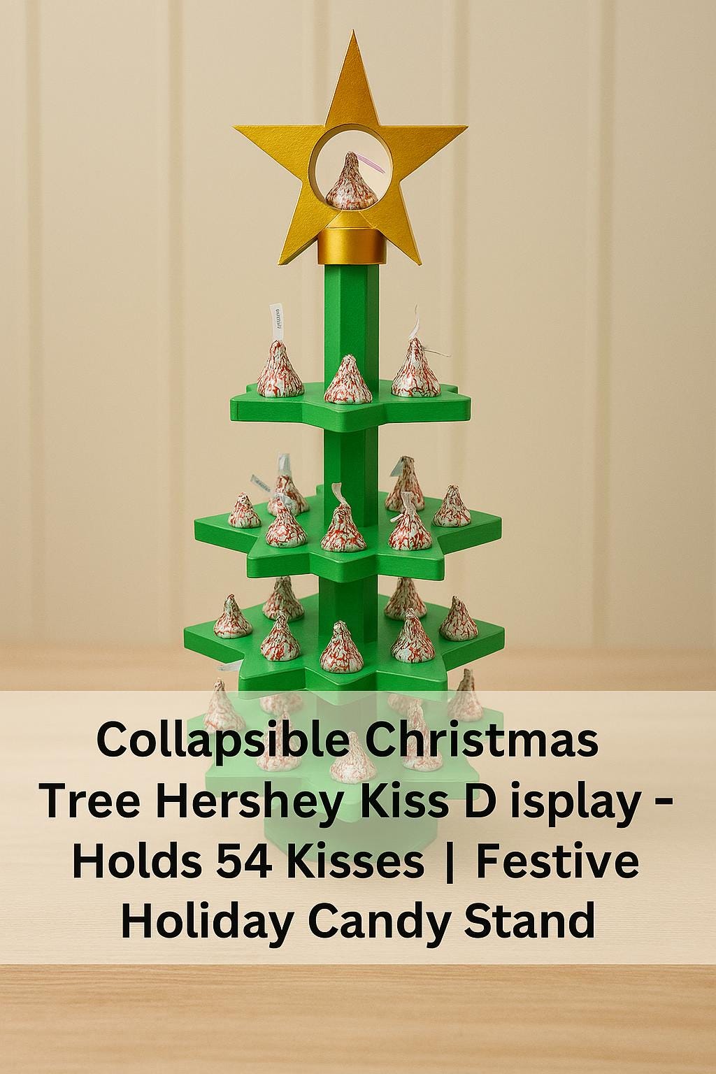 Hershey Kiss Christmas Tree Display – Hold 54 Kisses Collapsible Stand