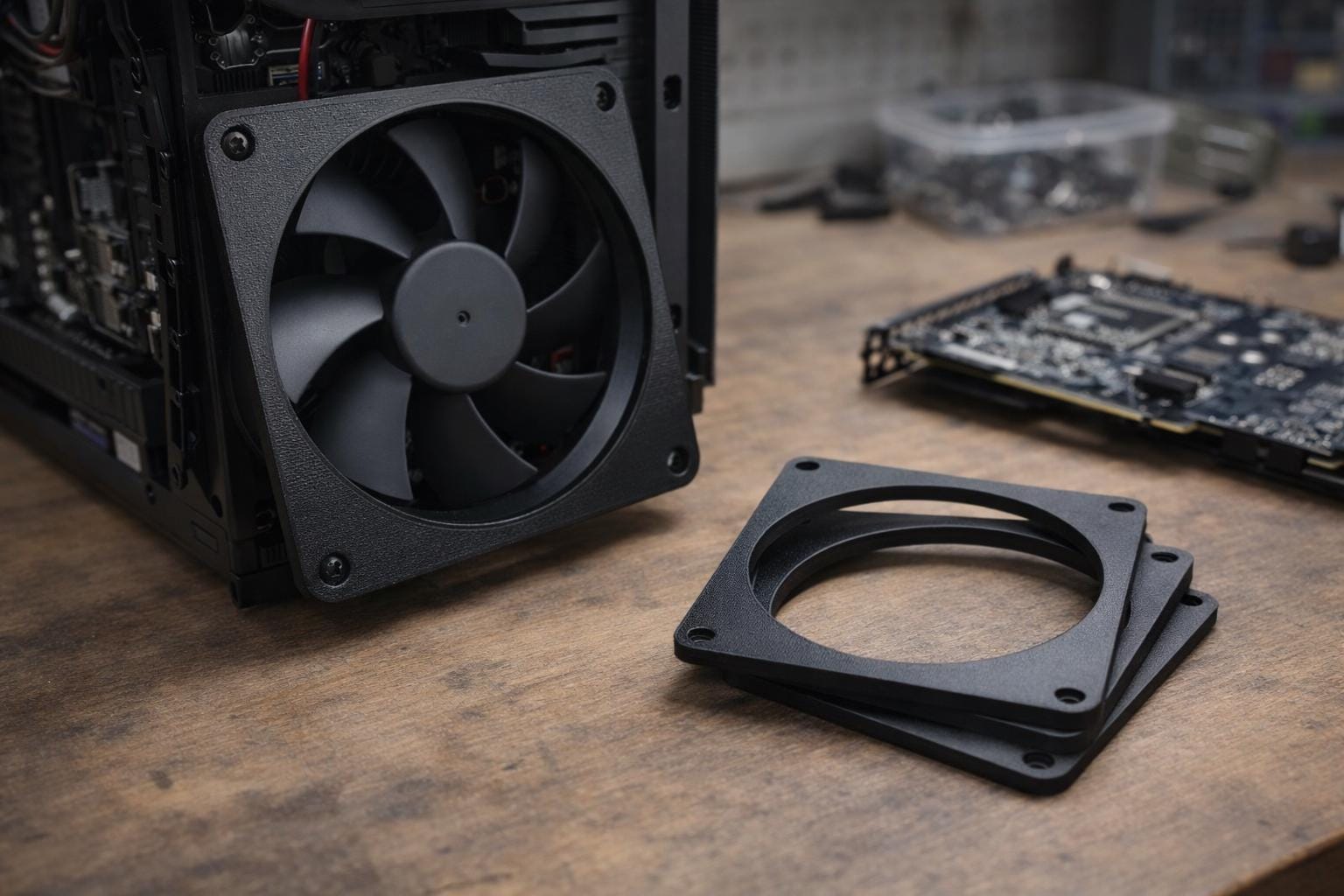 PC Fan Spacer | 3D Printed Radiator Fan Shroud | Noise Reducing Airflow Riser | Case Cooling Mod | 120mm Fan Accessory