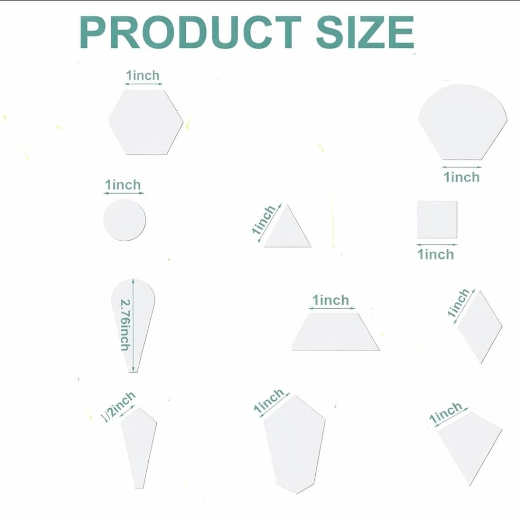English Paper Piecing 1", 1.5" Hex, Square, Diamond Shape Weight Stack Storage
