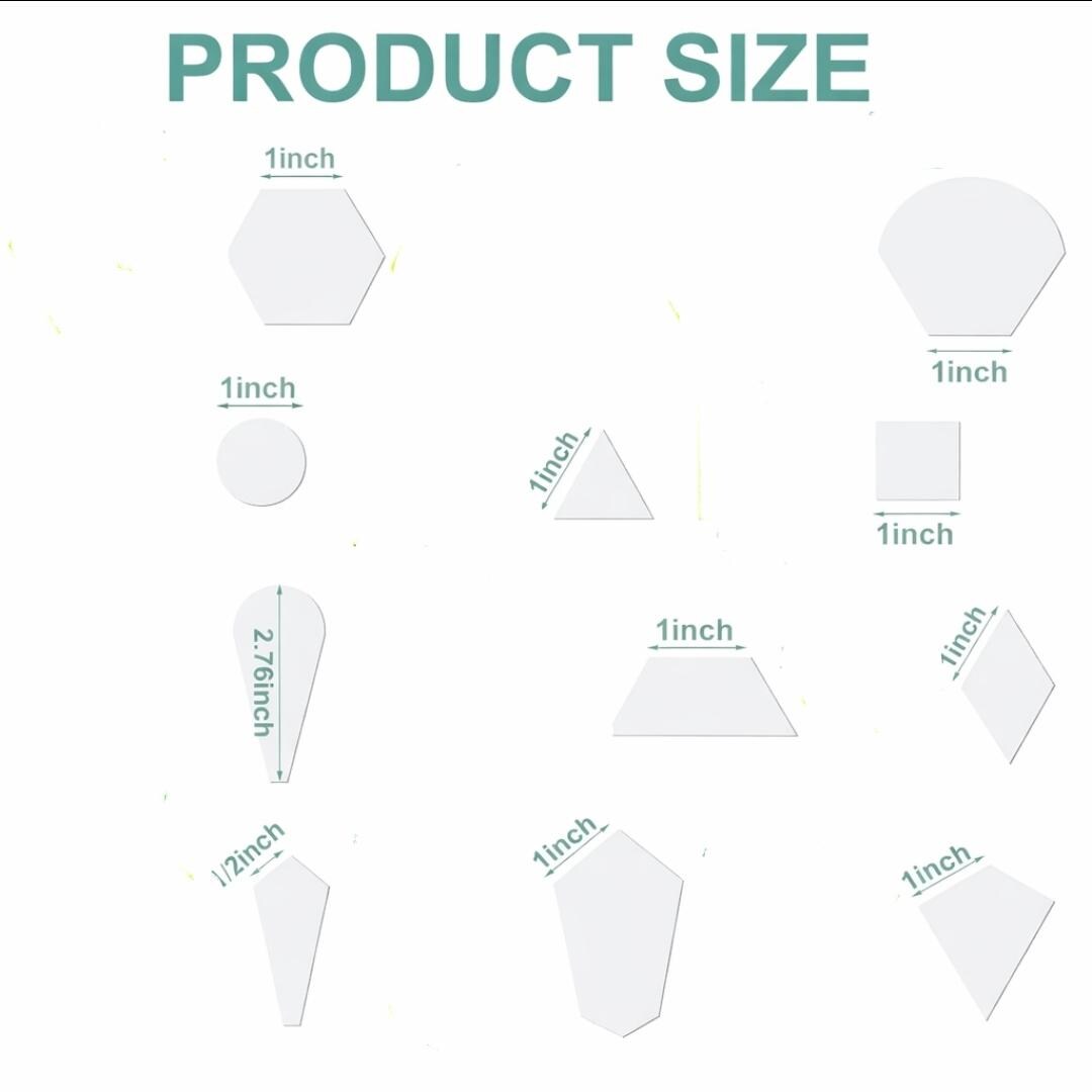 English Paper Piecing 1", 1.5" Hex, Square, Diamond Shape Weight Stack Storage