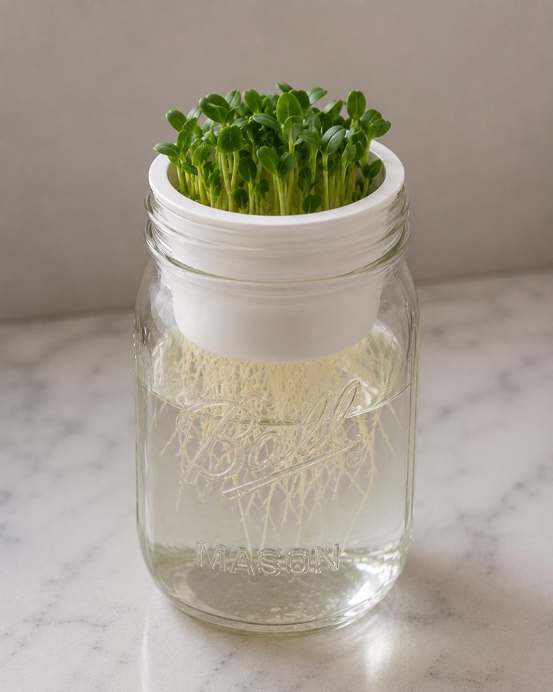 1 Wide Mouth Mason Jar Microgreen Grower Insert Fits Ball Mason Jars Sprouting Tray for Pea, Radish, Sunflower & More Reusable Seed Starter