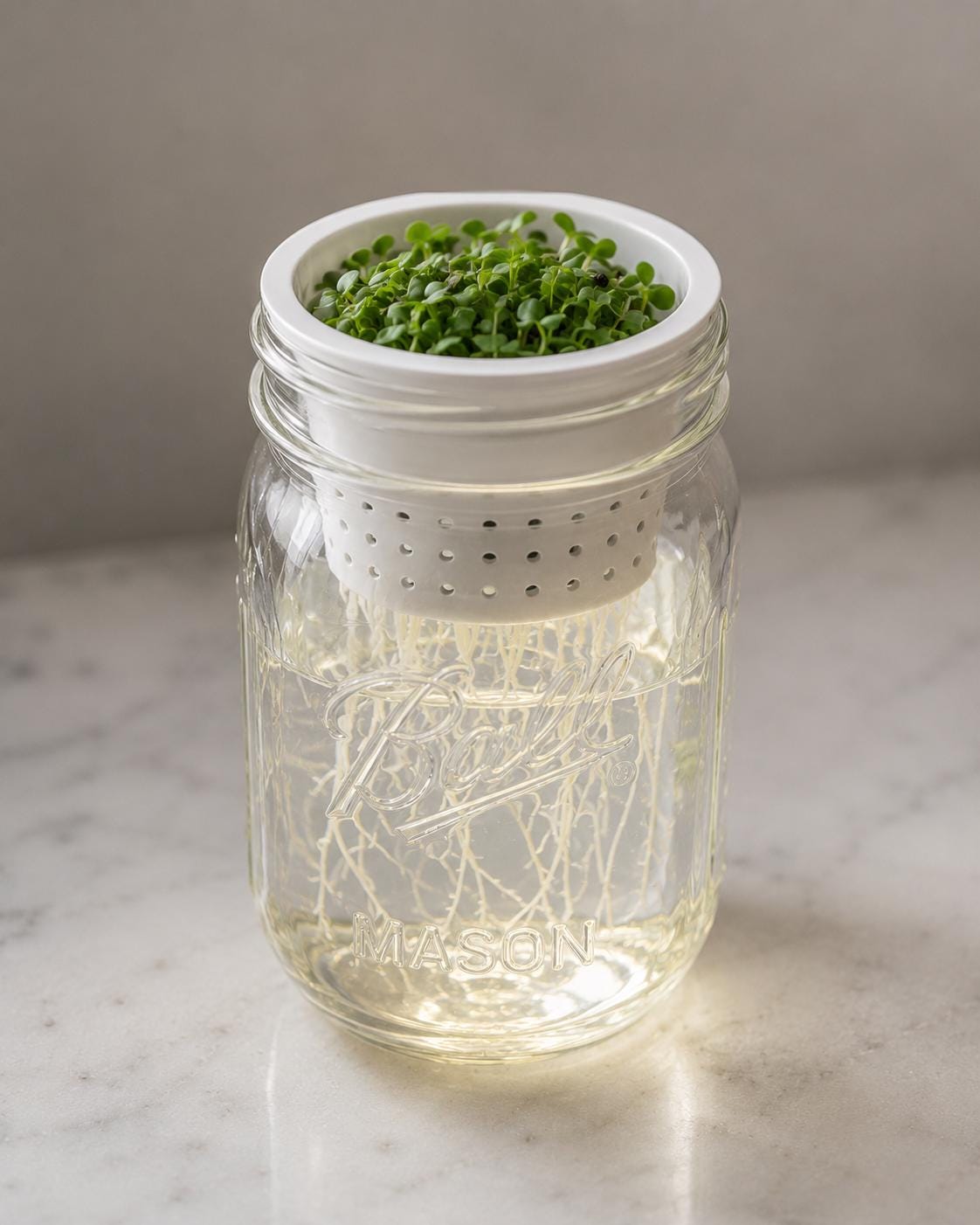 1 Wide Mouth Mason Jar Microgreen Grower Insert Fits Ball Mason Jars Sprouting Tray for Pea, Radish, Sunflower & More Reusable Seed Starter