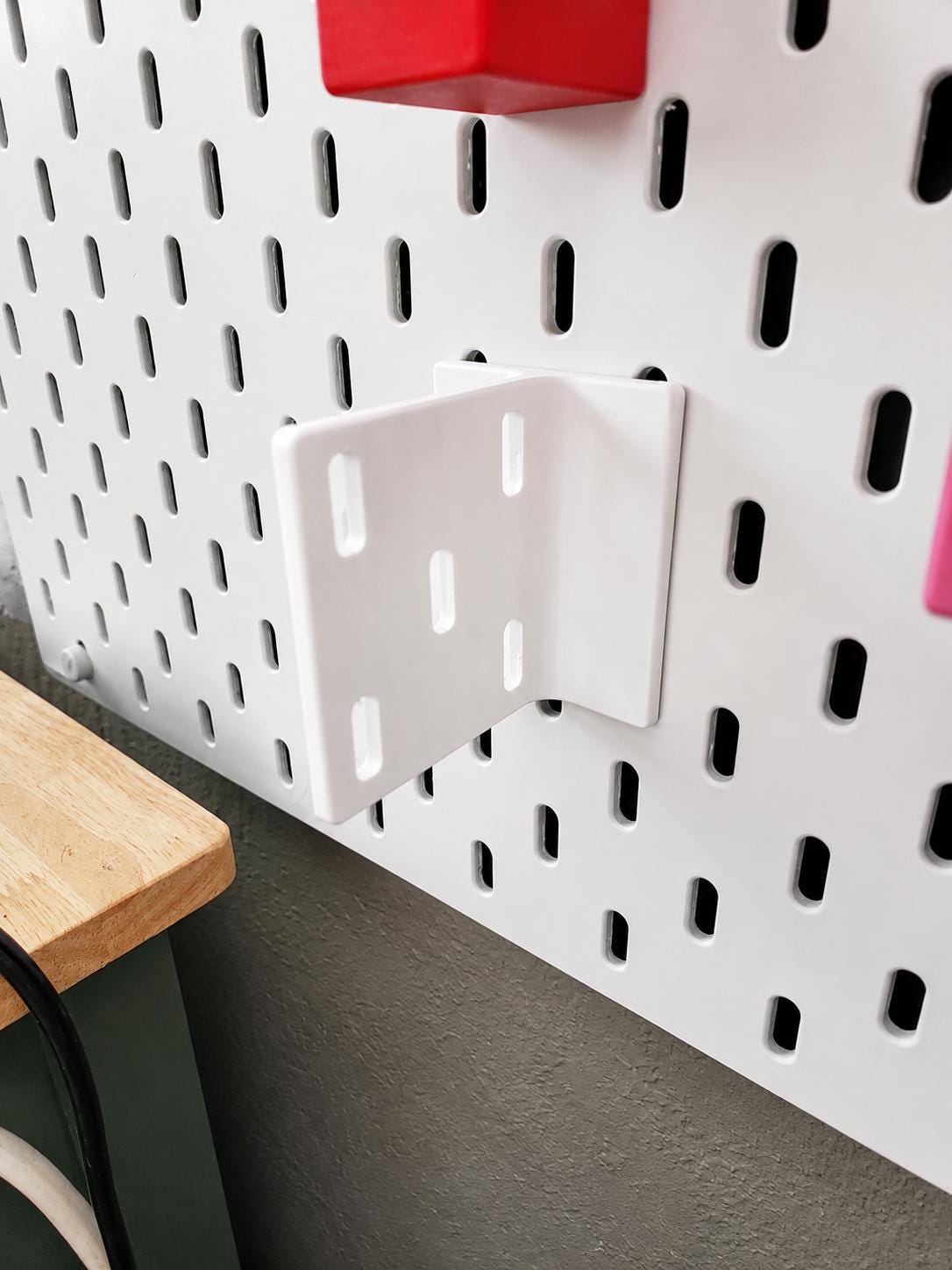 SKÅDIS Pegboard Side Extension – 90 Degree Perpendicular Fin for IKEA SKÅDIS – Small, Medium or Large