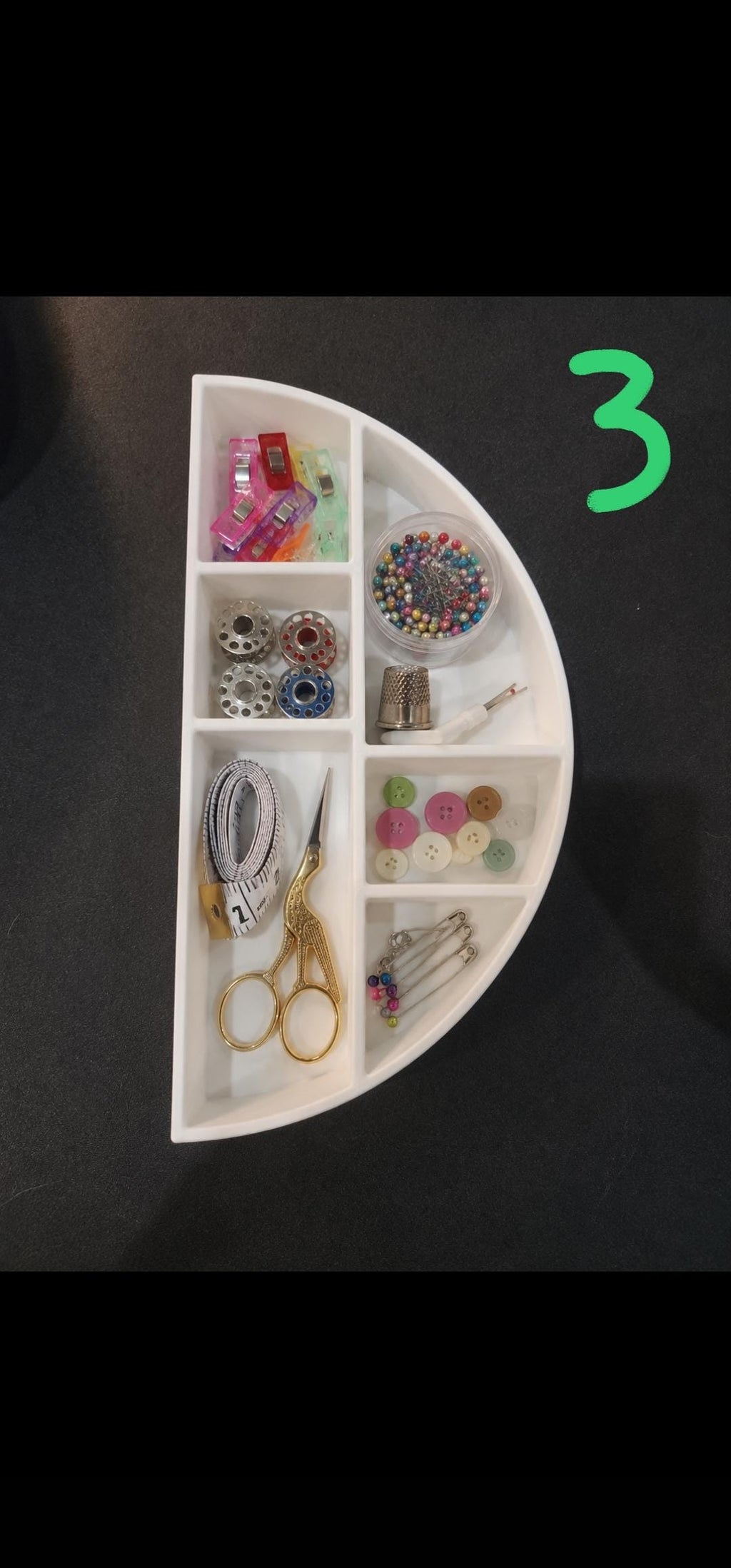 Cookie Box Sewing Kit Organizer | 2-Tier Storage for Royal Dansk Butter Cookie Tin | Choose Tin or Insert | 4 Layout Options