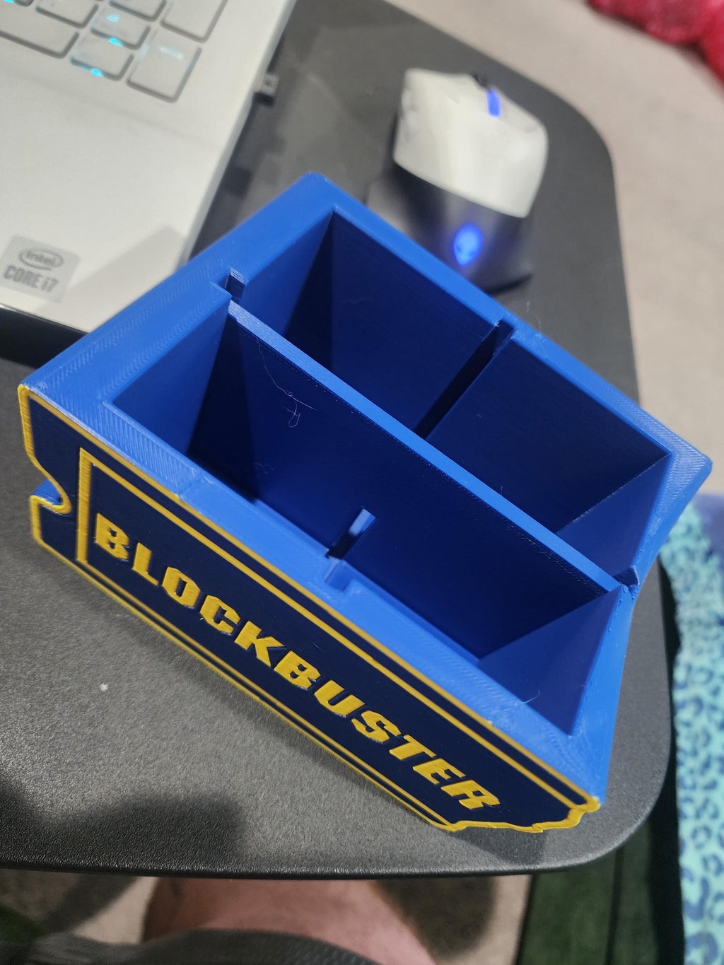 Blockbuster Logo Remote Holder | Retro Movie Night Organizer | TV Remote Caddy | Couch & Coffee Table Storage