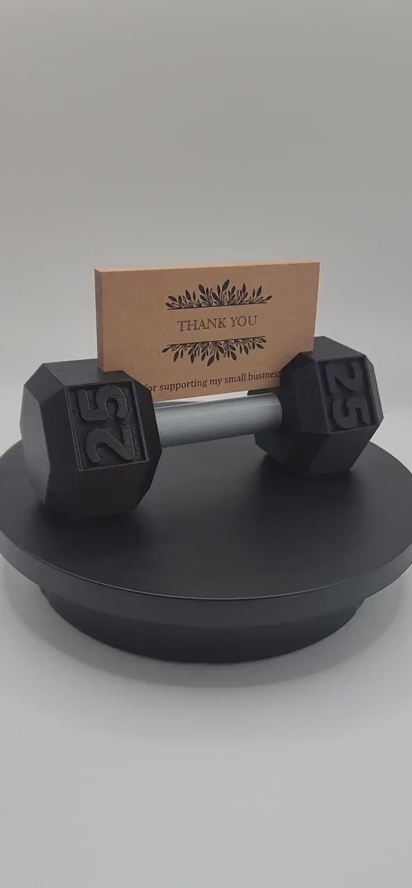 Dumbbell Business Card Holder Gym-Themed Desk Accessory, Fitness Gift Trainers, Physical Therapists, Office Decor Health Professionals