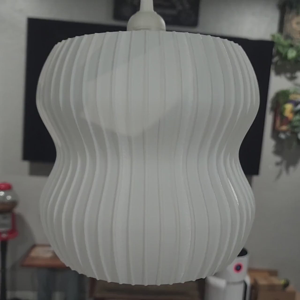 Pendant Light - White Hanging Modern Lamp - Light Fixture - Ceiling Lamp - Lampshade E26/E27 Base 9 x 9 x 9 INCH W/ LED Bulb